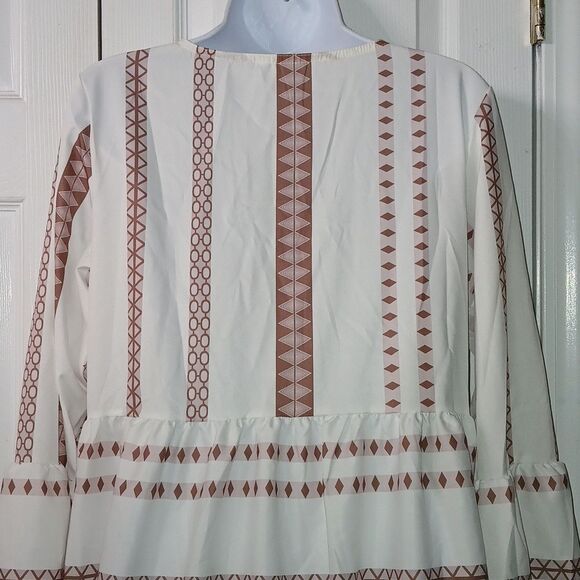 Boho Chic V-neck lace trim versatile western look mini dress Sz S NWOT - Picture 8 of 10
